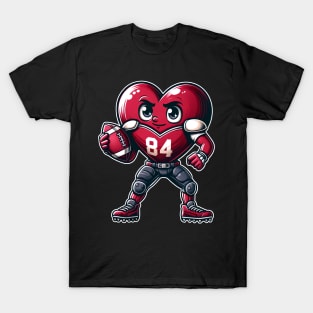 Valentine's Day Heart Football Player T-Shirt